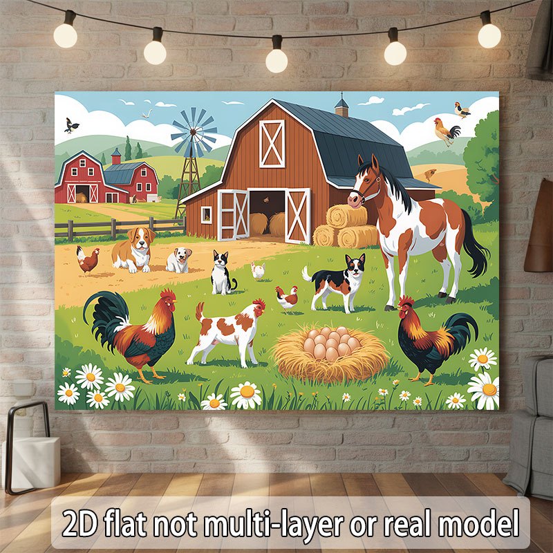 Agriculture Farming School - Diseño plano 2D, pancarta de una