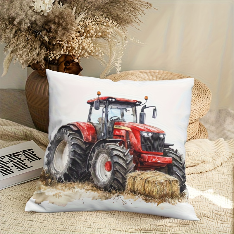 Agriculture Farming Cartoon - Funda de Cojín Rústica con Diseño
