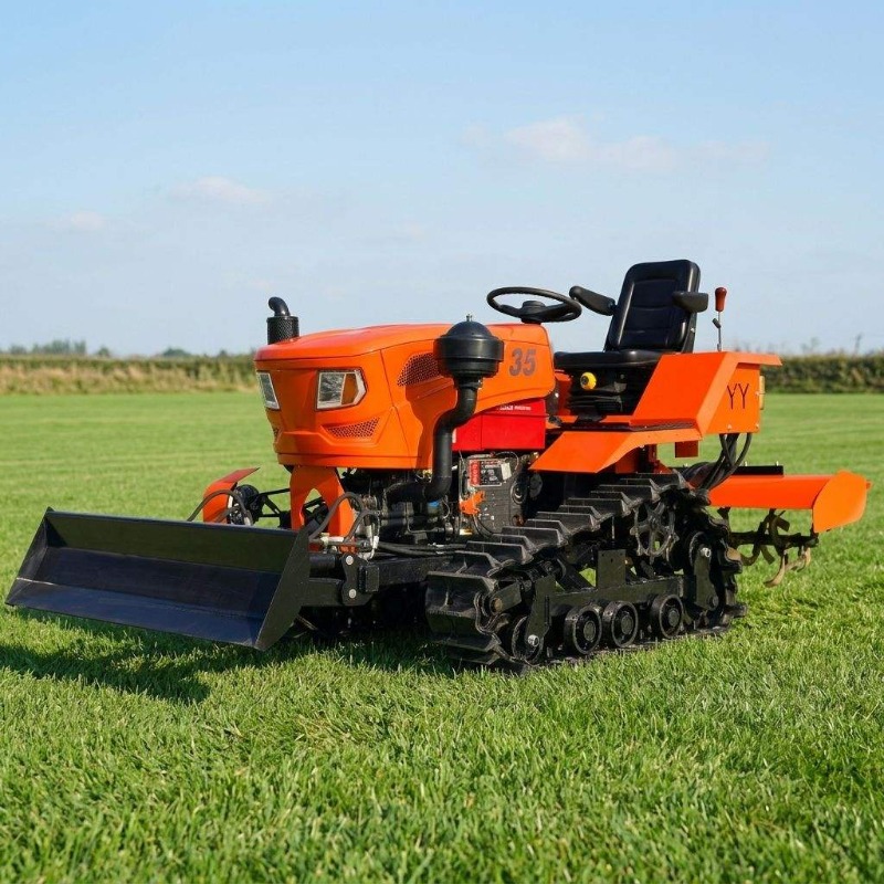 Agriculture Farming Equipments - Tractor de orugas 4x4 con rotocultivador
