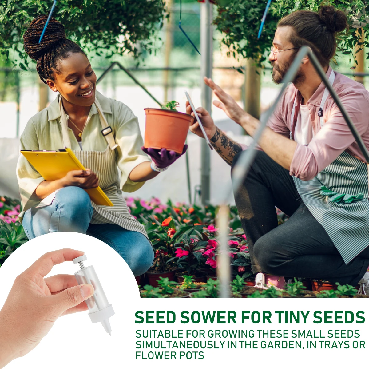 Mini dispensador de semillas d - Manual Seeder Hand reseña y precio