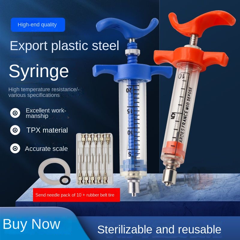 Jeringa de plástico y acero fi - Veterinary Syringe Gun reseña y precio